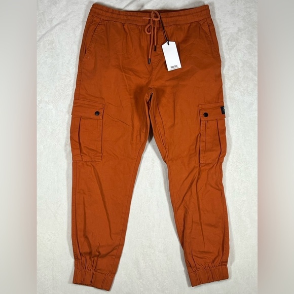 NWT Wesc Utility Jogger Pants XL Rust Orange Performance Stretch Cotton Pants - Picture 1 of 10